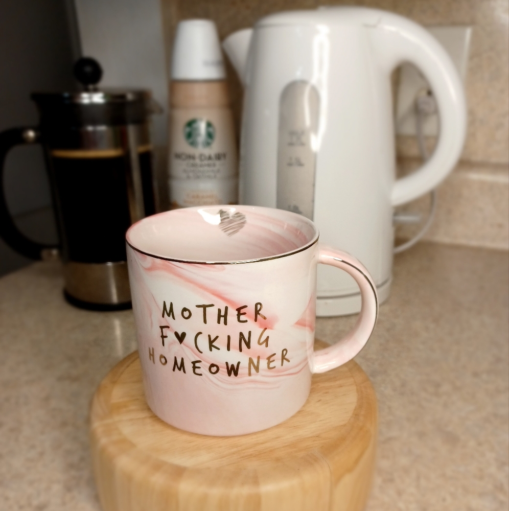 Pink and Gold Ceramic Mug